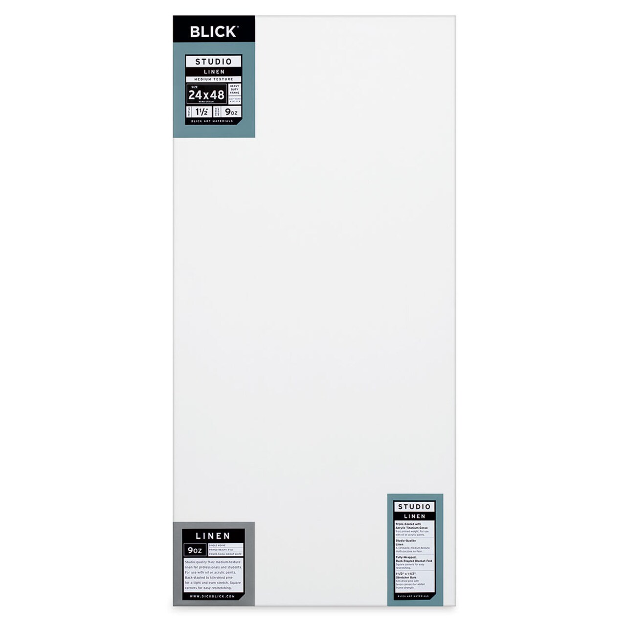 Blick Studio Linen Stretched Canvas - 24" x 48", Gallery 1-1/2" Profile